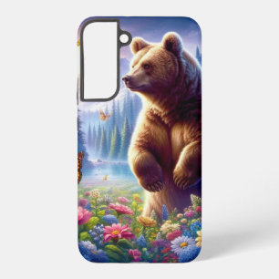 Süßer, farbenfroher Bär und Schmetterlinge Samsung Galaxy Hülle