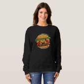 Süßer Fast-Food-Grafik-Schwarz-Pullover Sweatshirt (Vorne ganz)