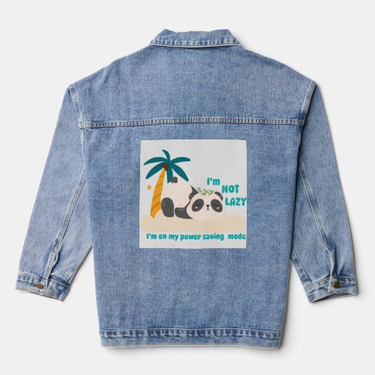 Süßer fauler Panda Jeansjacke (Rückseite)