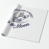 Süßer Faultier-Astronaut Reitend Geschenkpapier (Ungerollt)