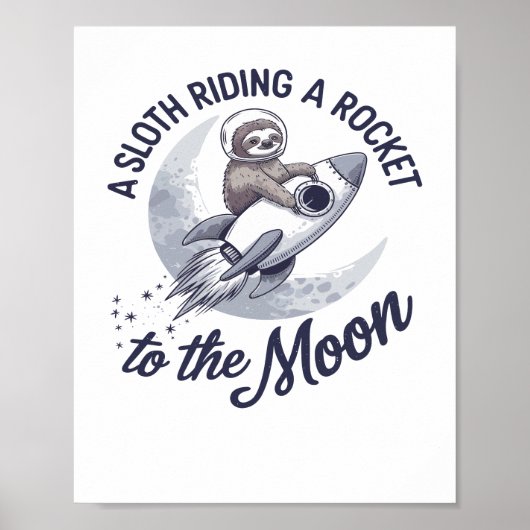 Süßer Faultier-Astronaut Reitend Poster (Vorne)
