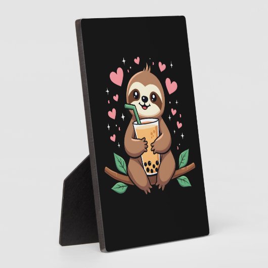 Süßer Faultier-Boba-Blasen-Milchtee Kawaii Frauen Fotoplatte (Seite)