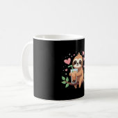 Süßer Faultier-Boba-Blasen-Milchtee Kawaii Frauen Kaffeetasse (Vorderseite Links)