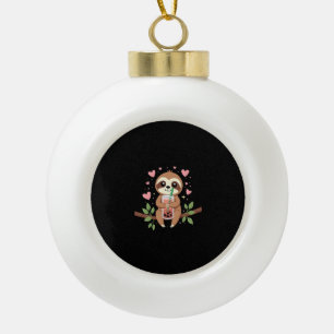 Süßer Faultier-Boba-Blasen-Milchtee Kawaii Frauen Keramik Kugel-Ornament