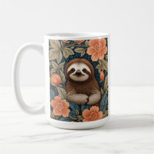 Süßer Faultier Elegant Blumig Inspiriert von Willi Kaffeetasse