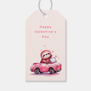 Süßer Faultier fährt Cabrio zum Valentinstag Geschenkanhänger