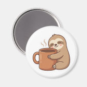 Süßer Faultier-Kaffee-Aufkleber Magnet (Vorderseite/Rückseite)