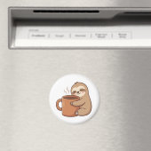 Süßer Faultier-Kaffee-Aufkleber Magnet (In Situ (Geschirrspüler))
