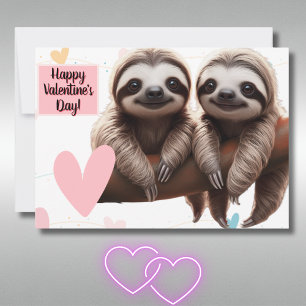 Süßer Faultier Valentinstag Liebe rumhängen Lustig Feiertagskarte