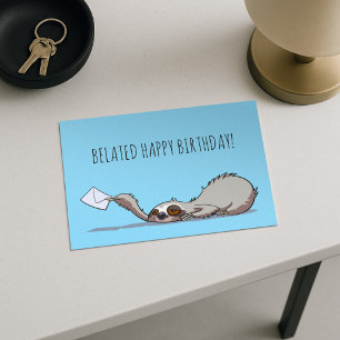 Süßer Faultier Verspätet Alles Gute zum Geburtstag Postkarte