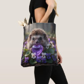 Süßer Februar-Igel mit Amethyst-Herz Tasche (Von Nahem)