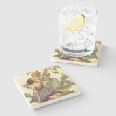 Süßer feenhafter Kuss Steinuntersetzer (Seitenansicht)