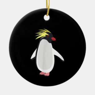 Süßer Felsenpinguin Lustiges Antarktistier Keramik Ornament
