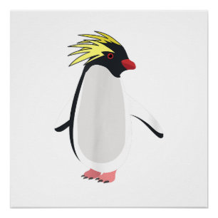 Süßer Felsenpinguin Lustiges Antarktistier Poster