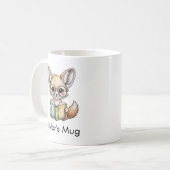 Süßer Fennek-Fuchs liest ein Buch Custom Kaffeetasse (Vorderseite Links)