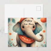Süßer Festlicher Elefant  Postkarte (Vorne/Hinten)