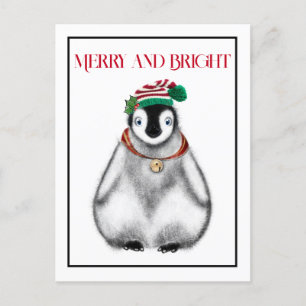 Süßer festlicher Weihnachts-Pinguin Feiertagspostkarte