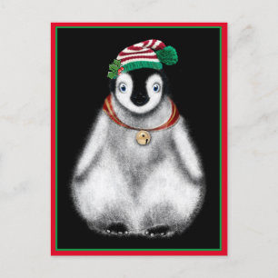 Süßer festlicher Weihnachts-Pinguin Feiertagspostkarte