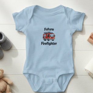 Süßer Feuerwehrwagen Zukünftiger Feuerwehrmann Bab Baby Strampler