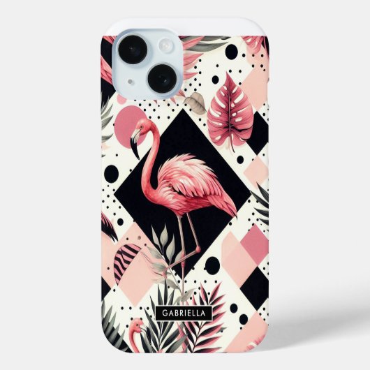 Süßer Flamingo Geometrisch Case-Mate iPhone Hülle (Rückseite)