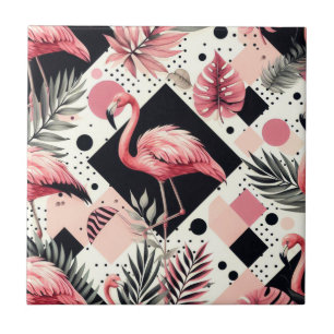 Süßer Flamingo Geometrisch Fliese