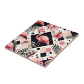 Süßer Flamingo Geometrisch Fliese (Seite)
