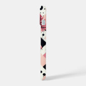 Süßer Flamingo Geometrisch iPhone 15 Hülle (Linke Seite)