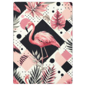 Süßer Flamingo Geometrisch Klemmbrett (Rückseite)