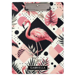 Süßer Flamingo Geometrisch Klemmbrett