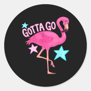 Süßer Flamingo muss gehen, lustig, Mädchen, Sommer Runder Aufkleber
