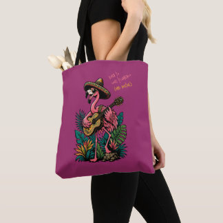 Süßer Flamingo Sombrero Gitarre Flamenco Liebhaber Tasche
