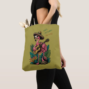 Süßer Flamingo Sombrero Gitarre Flamenco Liebhaber Tasche