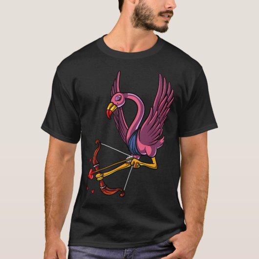 Süßer Flamingo-Vogel Cupid T-Shirt (Vorderseite)