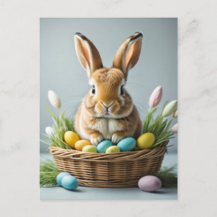 Süßer flauschiger festlicher kleiner Osterhase Postkarte