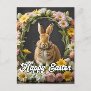 Süßer flauschiger Osterhase Kaninchen Postkarte