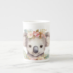 Süßer floraler Koala-Bär Porzellantasse