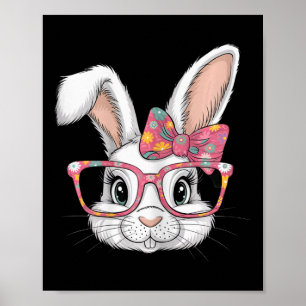 Süßer floraler Osterhase Lustiger Osterhase mit Poster