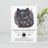 Süßer floraler Wolf Geburtstag Einladung (Stehend Vorderseite)