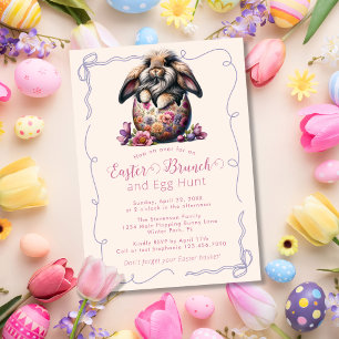 Süßer Fluffiger Brauner Osterhase Creme Osterbrunc Einladung