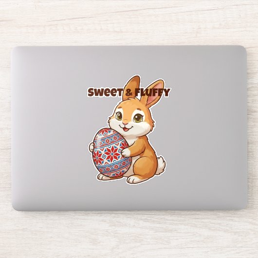 Süßer & Fluffiger Häschen Vinyl Aufkleber (Computer)