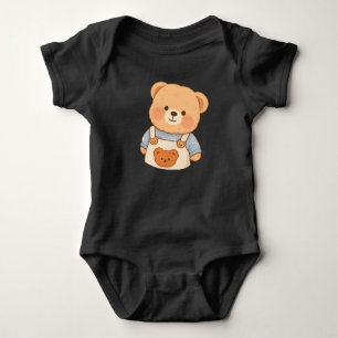 Süßer Fluffiger Teddybär-Aufkleber – Adorable Kawa Baby Strampler