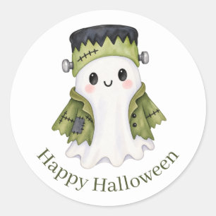 Süßer Frankenstein-Geist   Kinder Gruselig Hallowe Runder Aufkleber