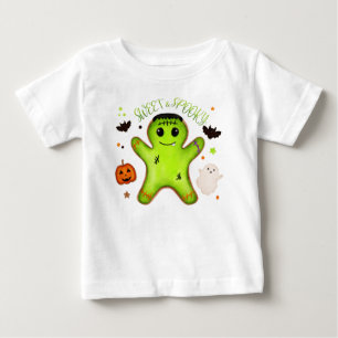 Süßer Frankenstein-Gingerbread-Mann-Halloween-T-Sh Baby T-shirt