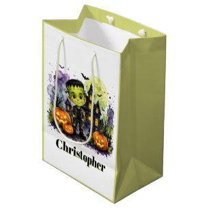 Süßer Frankenstein-Junge Halloween-Geburtstagsfeie Mittlere Geschenktüte