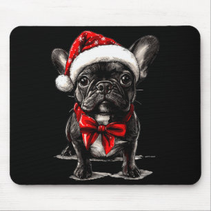 Süßer Französische Bulldogge Frenchie Hund Weihnac Mousepad