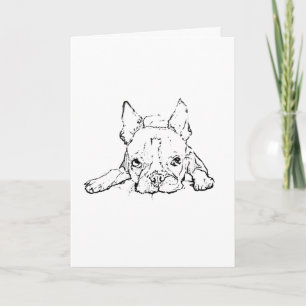 Süßer Französische Bulldogge, Frenchie Ich denke a Karte