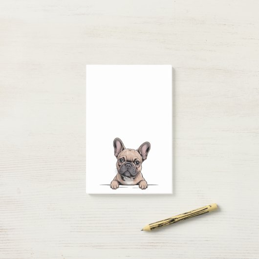 Süßer Französische Bulldogge Frenchie Post-it Klebezettel (Auf Schreibtisch)