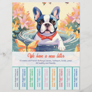 Süßer Französische-Bulldogge-Welpen-Flyer Flyer
