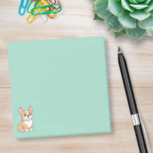 Süßer Französischer Bulldogge auf Grün Post-it Klebezettel