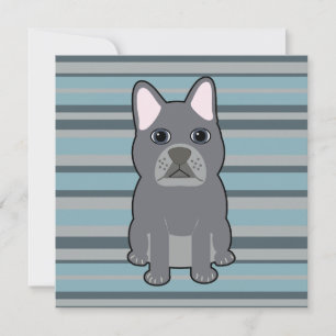Süßer Französischer Bulldogge Blau Gestreift